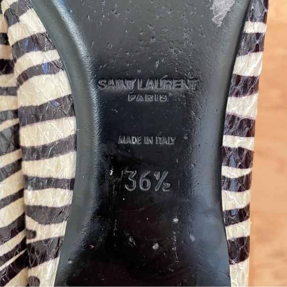 Saint Laurent Leather Dance Ballet Flats in Zebra Print Size 36.5 - Picture 5 of 9